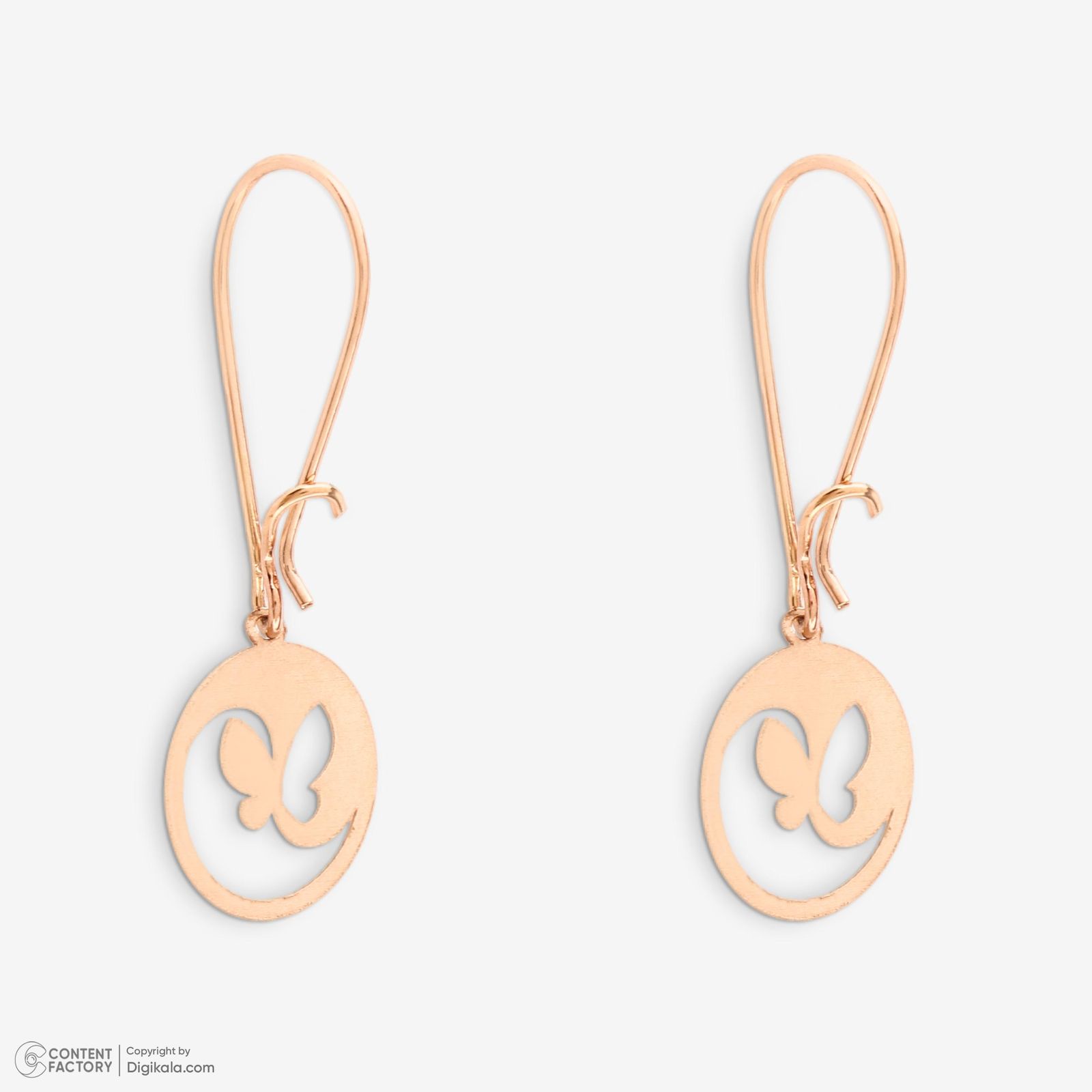 نیم ست طلا 18 عیار زنانه حافا گلد مدل پروانه کد nim22 -  - 3