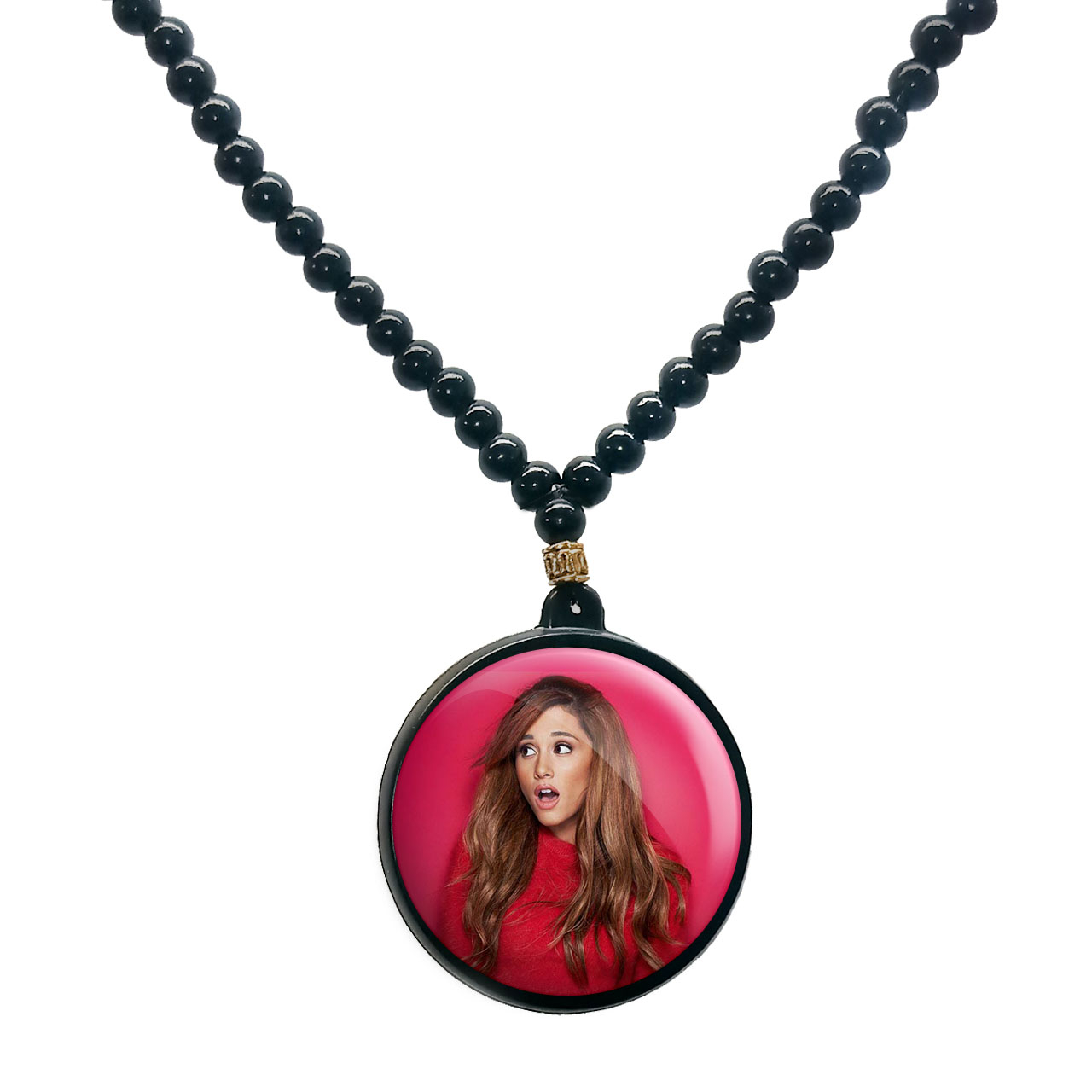 گردنبند پرمانه طرح آریانا گرانده کد pmd.98 مدل دو طرفه