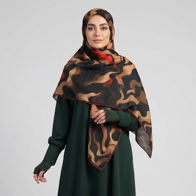 روسری زنانه مدل نخی چهار فصل قواره بزرگ کد 1845