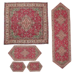 ست 5 تکه رومیزی ترمه مدل ترنج کد 1007