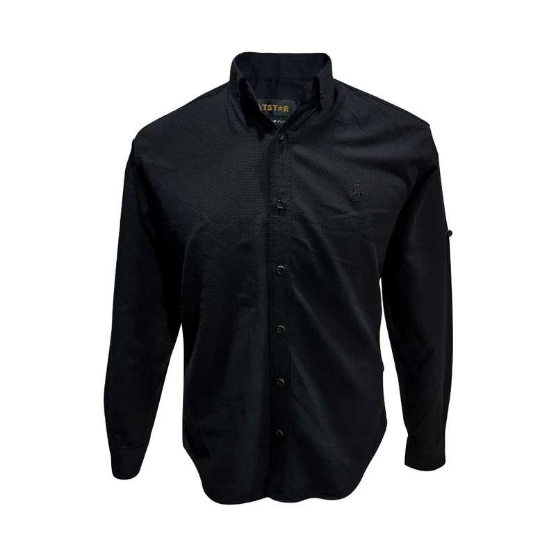 پیراهن آستین بلند مردانه مدل جودون کد 27-124086 رنگ مشکی