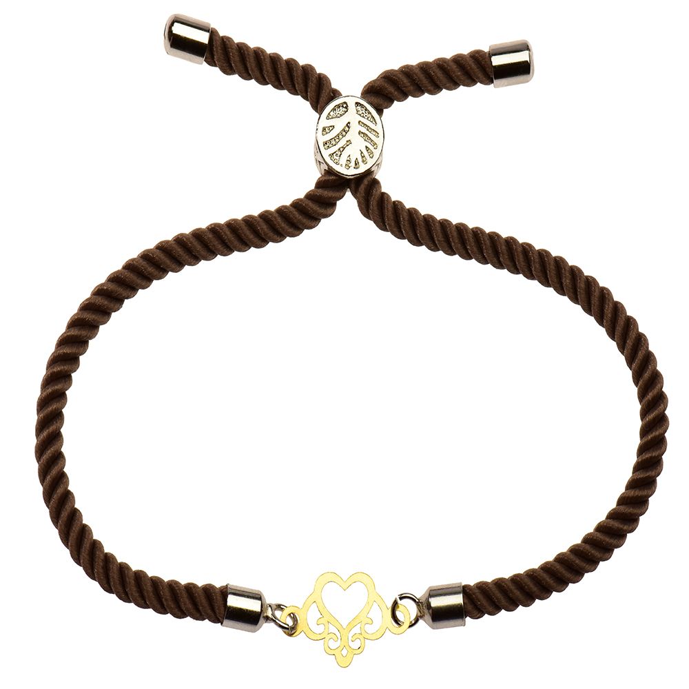 دستبند طلا 18 عیار دخترانه کرابو طرح قلب مدل Krd1112