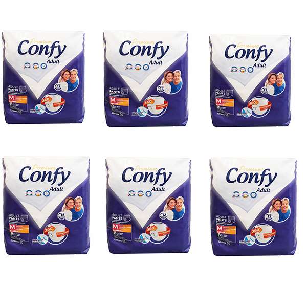 پوشک شورتی بزرگسال کانفی مدل پریمیوم سایز متوسط مجموعه 6 عددی