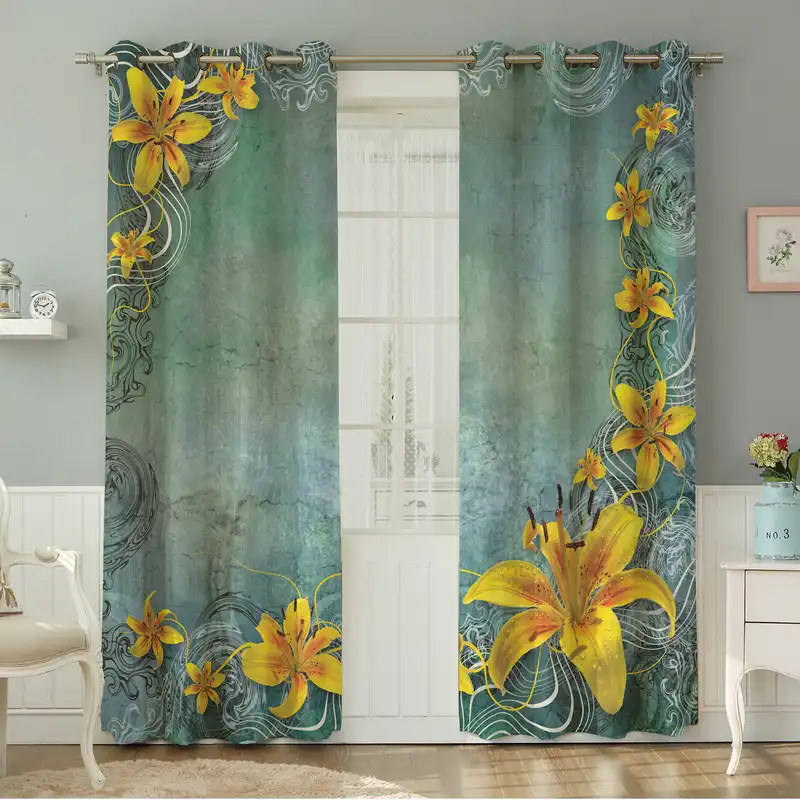 پرده نیروانا طرح  گل مدل مخمل کد 4940 سایز 140×280 سانتی متر