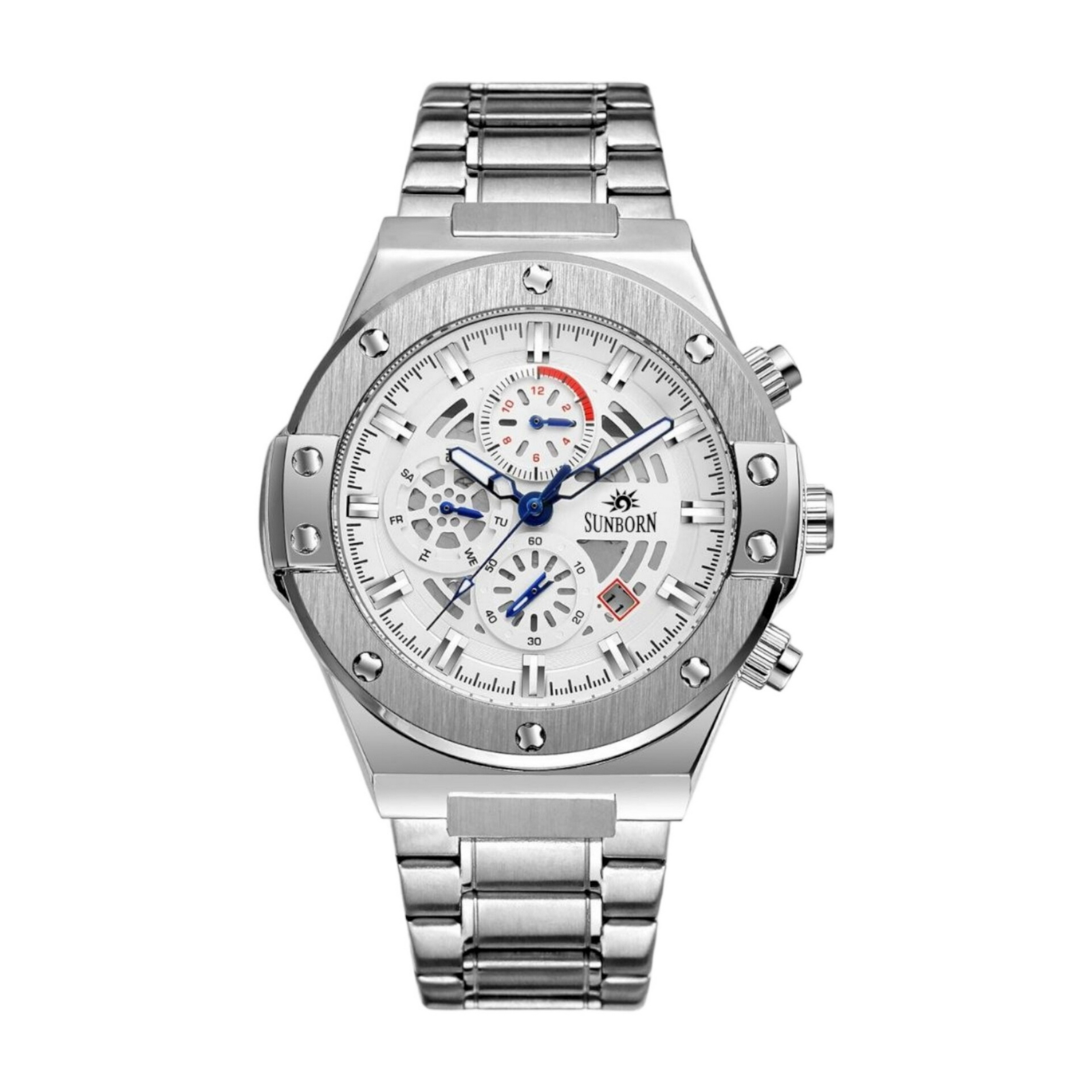 ساعت مچی عقربهای مردانه سان بورن مدل اتوماتیک و کوکی فول تایم کد 54046