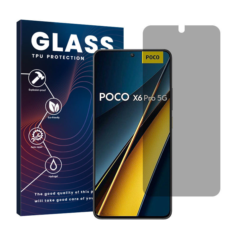 محافظ صفحه نمایش حریم شخصی گلس مدل Resistant مناسب برای گوشی موبایل شیائومی Poco X6 Pro
