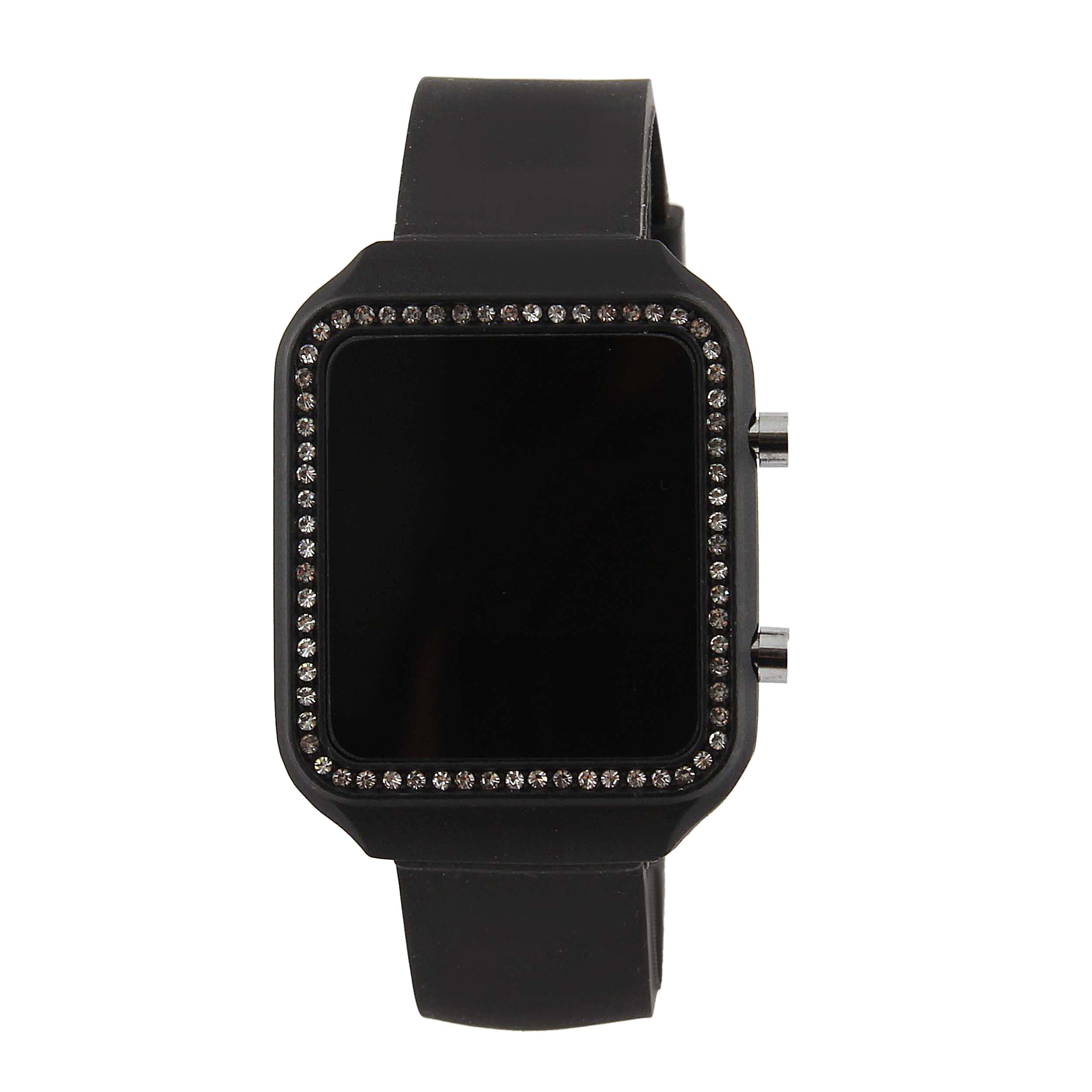 ساعت مچی دیجیتال زنانه  بند سیلیکونی نگین دار کد WHW_281