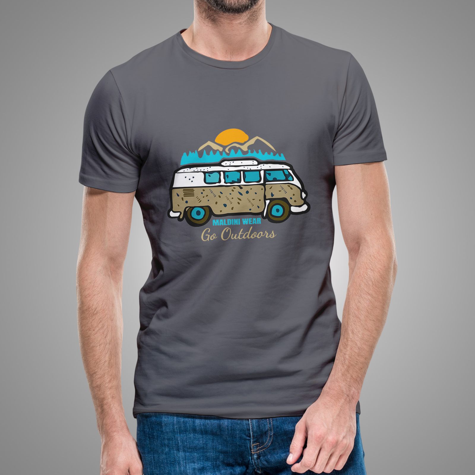 تی شرت آستین کوتاه مردانه مالدینی مدل T-335 - - 3