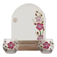 آینه و شمعدان مدل رویسا کد K-01 مجموعه 3 عددی 