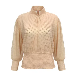 بلوز آستین بلند یقه ایستاده زنانه مدل 112573