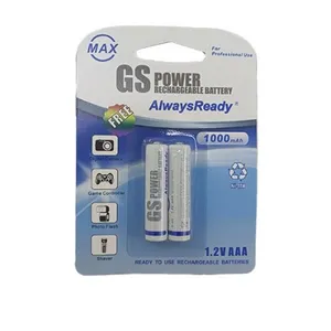 باتری نیم قلمی قابل شارژ جی اس پاور مدل Rechargeable Battery AAA-1000mAh - 1.2 V بسته ۲ عددی