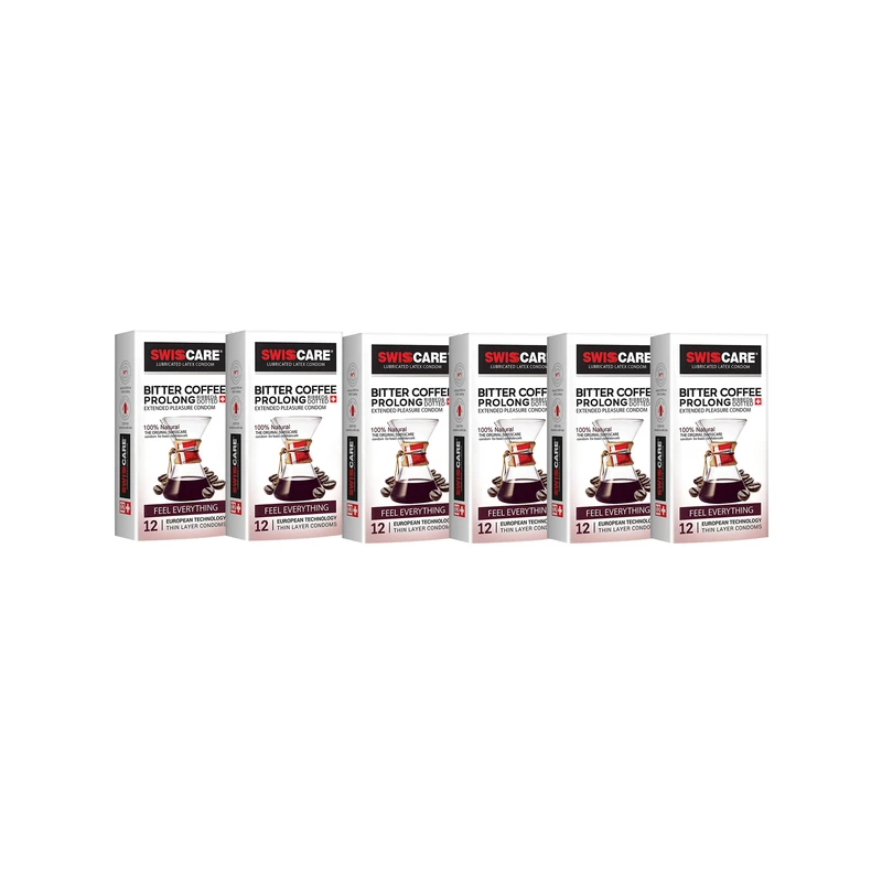 کاندوم سوئیس کر مدل Bitter Coffee prolong مجموعه 6 عددی