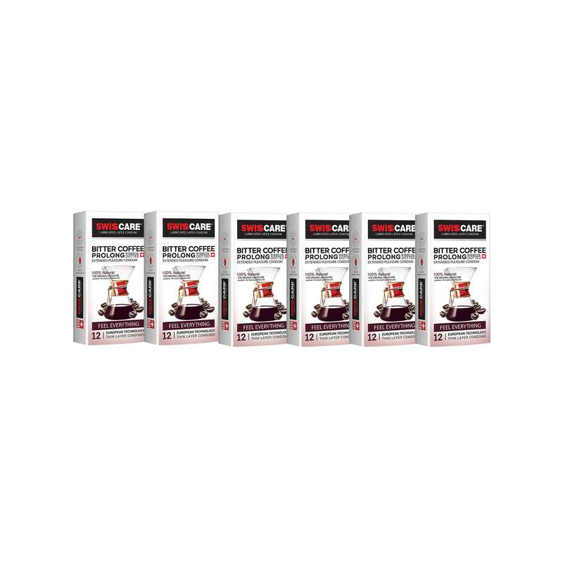 کاندوم سوئیس کر مدل Bitter Coffee prolong مجموعه 6 عددی