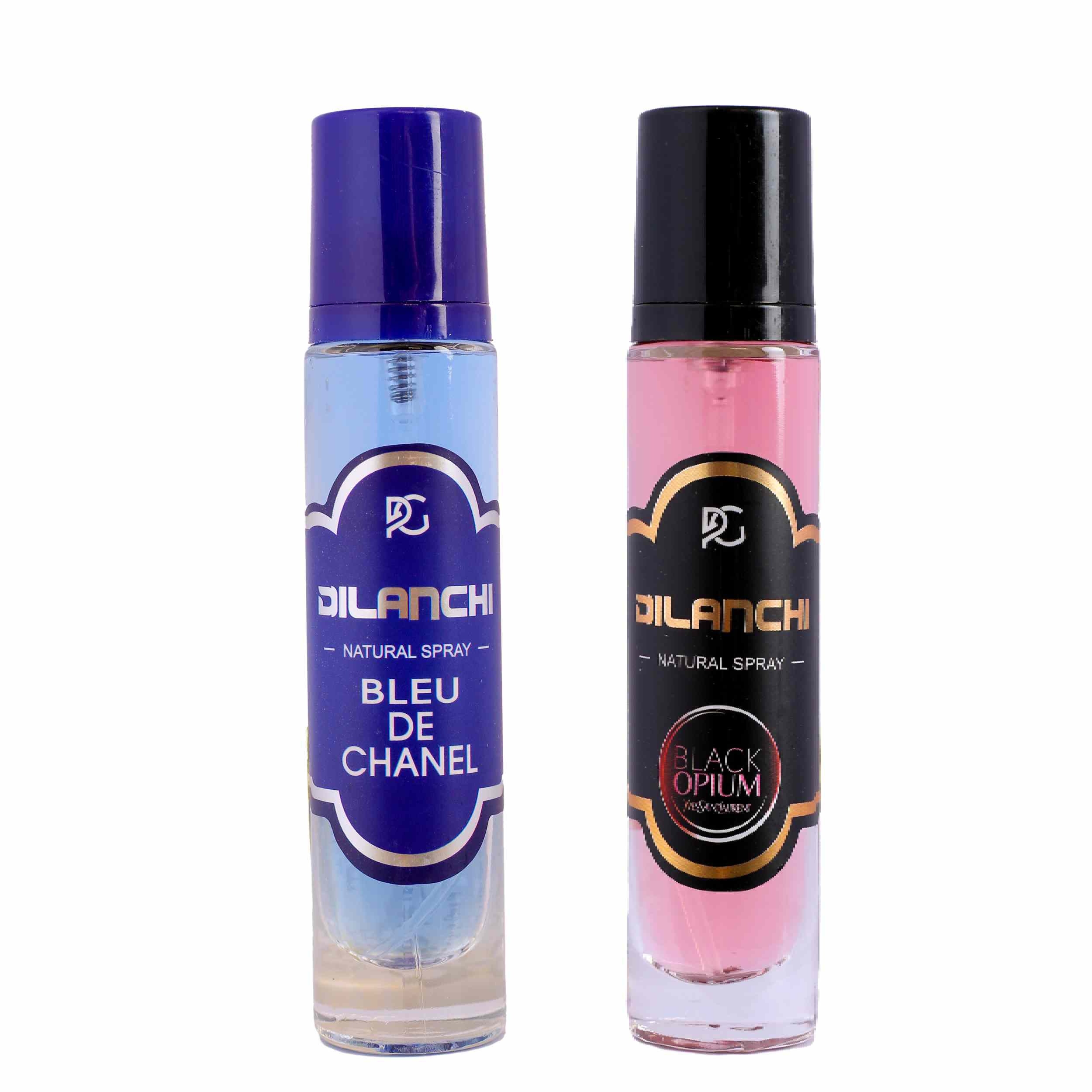 عطر جیبی دیلانچی پلاس مدل بلو چنل-بلک اوپیوم با رایحه خنک و شیرین حجم 30 میلی لیتر مجموعه 2 عددی