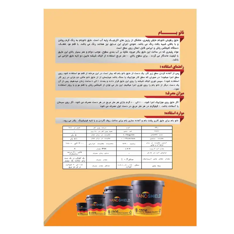 عایق رطوبتی نانوشیلد مدل نانوبام کد NSNB-24 وزن 24 کیلوگرم