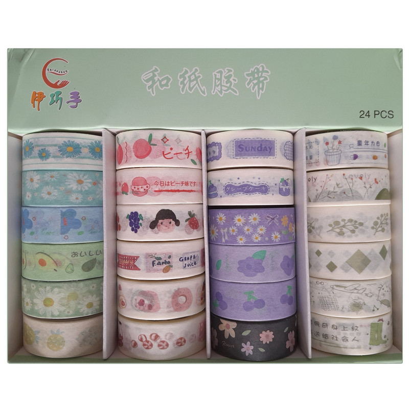 چسب کاغذی مدل واشی کد W21 عرض 1.5 سانتی متر بسته 24 عددی