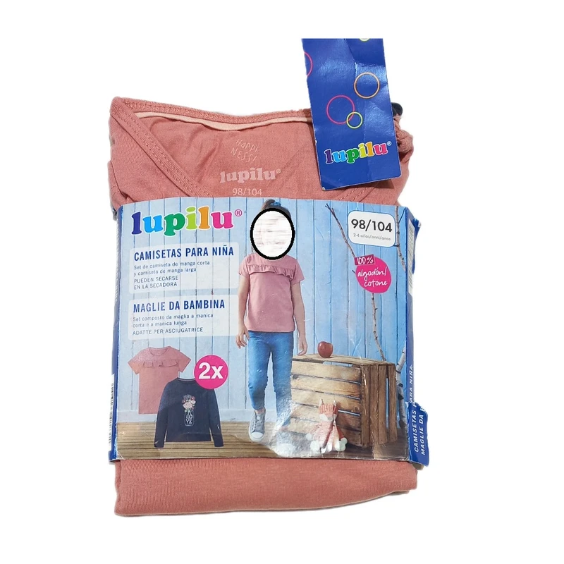 عکس شماره 6 : تی شرت آستین بلند دخترانه لوپیلو مدل پنبه 7909036 مجموعه دو عددی