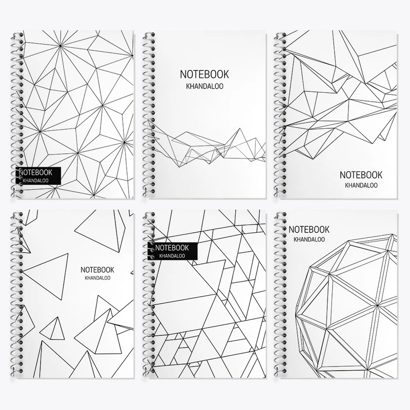 دفتر زبان 50 برگ خندالو مدل دو خط طرح مدرن کد 70 مجموعه 6 عددی
