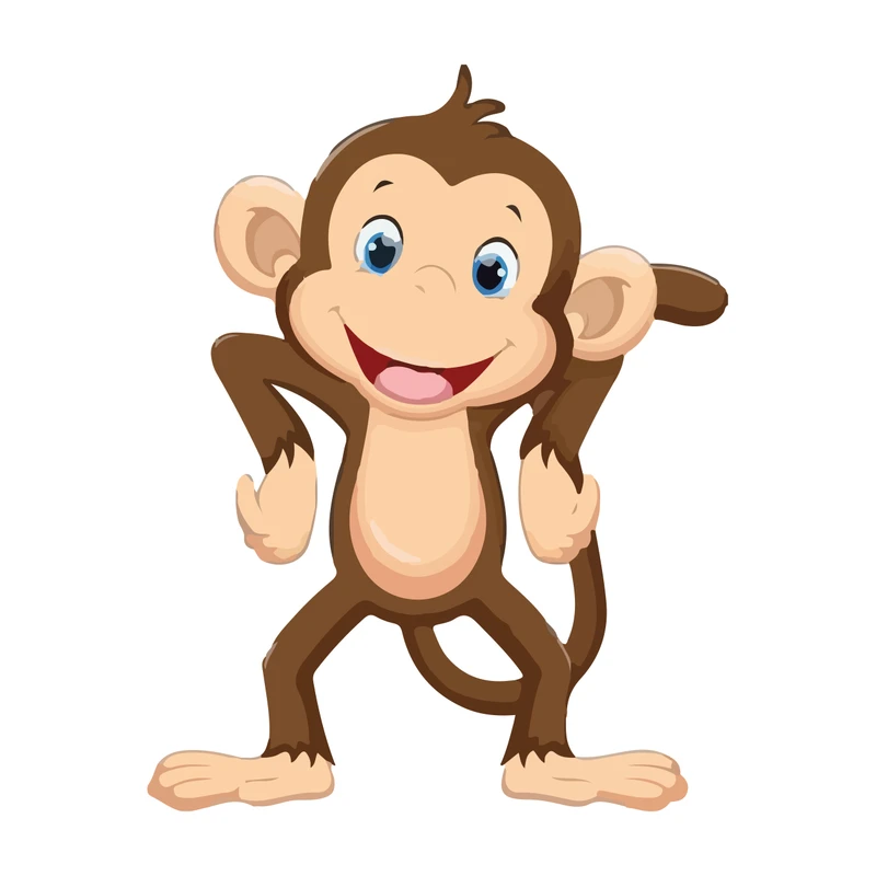 استیکر دیواری کودک مدل میمون کد 348