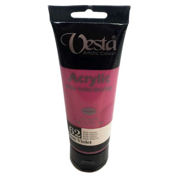 رنگ اکریلیک وستا مدل rose violet 62 حجم 75 میلی لیتر رنگ اکریلیک وستا مدل rose violet 62 حجم 75 میلی لیتر