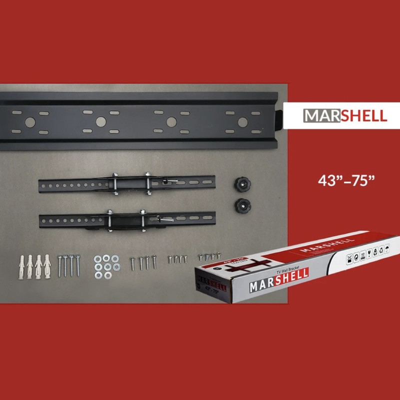 پایه دیواری تلویزیون مارشل براکت مدل M7 مناسب برای تلویزیون های سایز 43 تا 75 اینچ