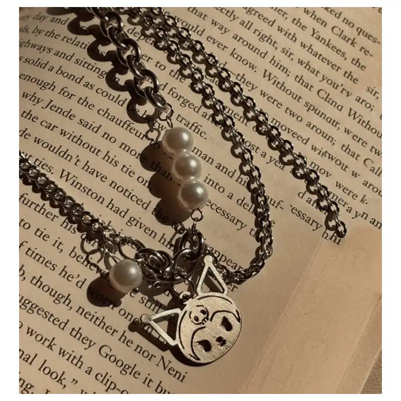 گردنبند ویونج مدل استیل طرح کرومی