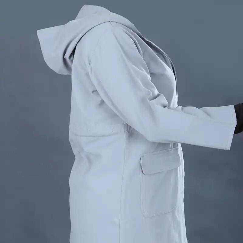 رویه زنانه مدل کلاه دار جلوباز رنگ طوسی