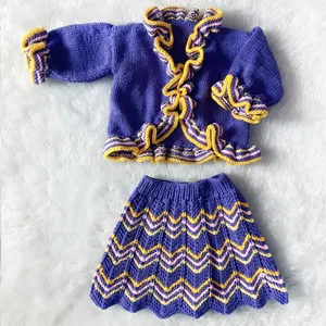 ست کت و دامن بافتنی دخترانه کد y20