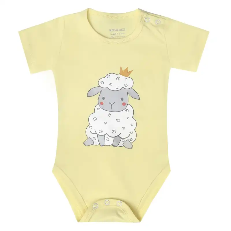 بادی آستین کوتاه نوزادی ریکالاکو مدل نرمین