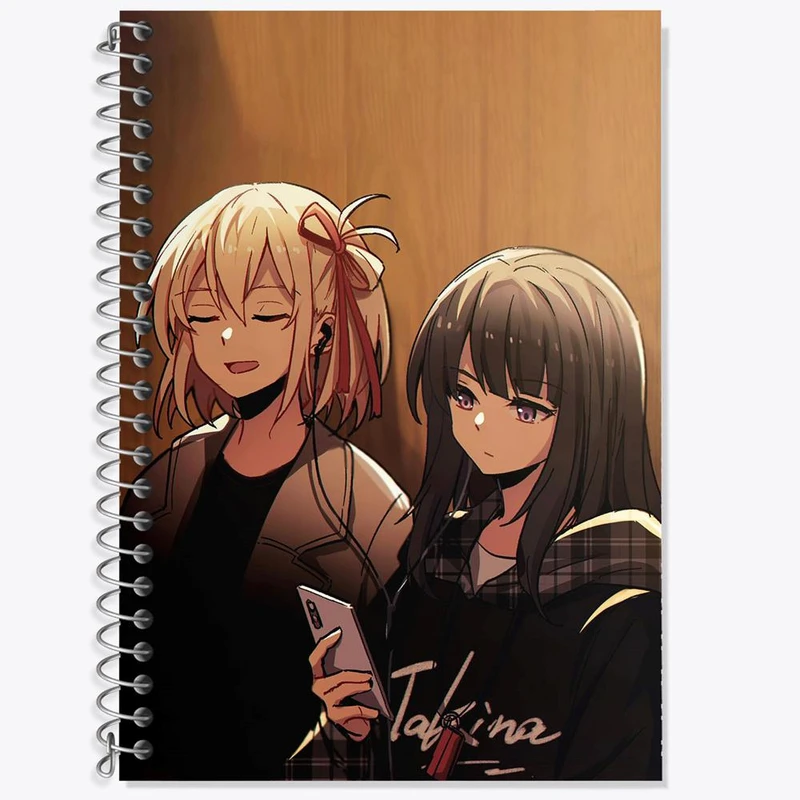 دفتر لغت 50 برگ خندالو مدل تاکینا و چیساتو انیمه لیکوریس ریکویل Lycoris Recoil کد 22987