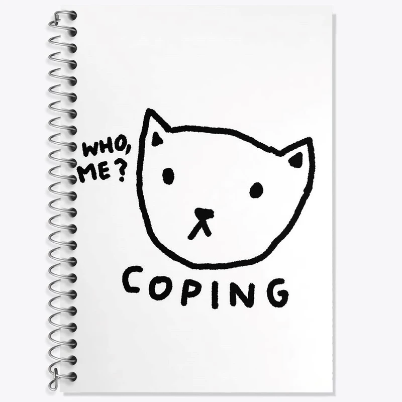 دفتر زبان 50 برگ خندالو مدل دو خط طرح گربه بامزه کد 29312