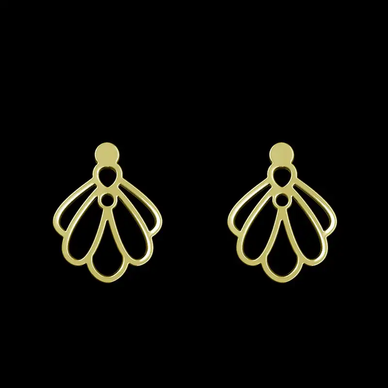 گوشواره طلا 18 عیار زنانه مدوپد مدل هندسی کد GA1-15234