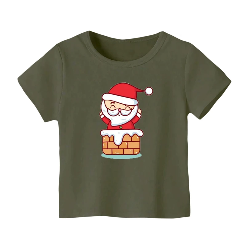 تی شرت آستین کوتاه بچگانه مدل بابانوئل کریسمس کد 12