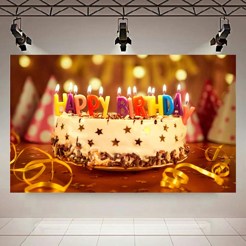 پوستر طرح کیک تولد و شمع مدل Happy Birthday کد AR20980