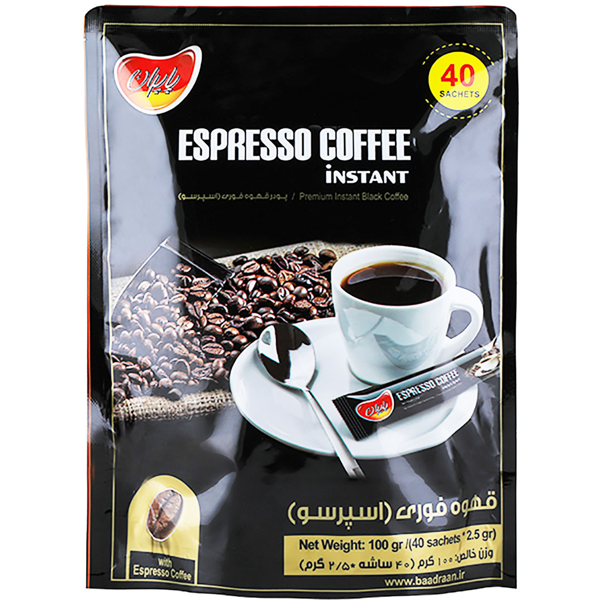 قهوه فوری اسپرسو پاپران - 100 گرم بسته 40 عددی
