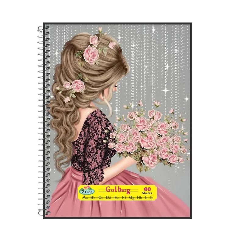 دفتر زبان 60 برگ گلبرگ طرح دخترانه کد 60673