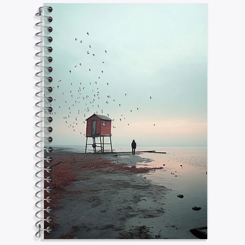 دفتر زبان 50 برگ خندالو مدل سه خط طرح دریا کد F471