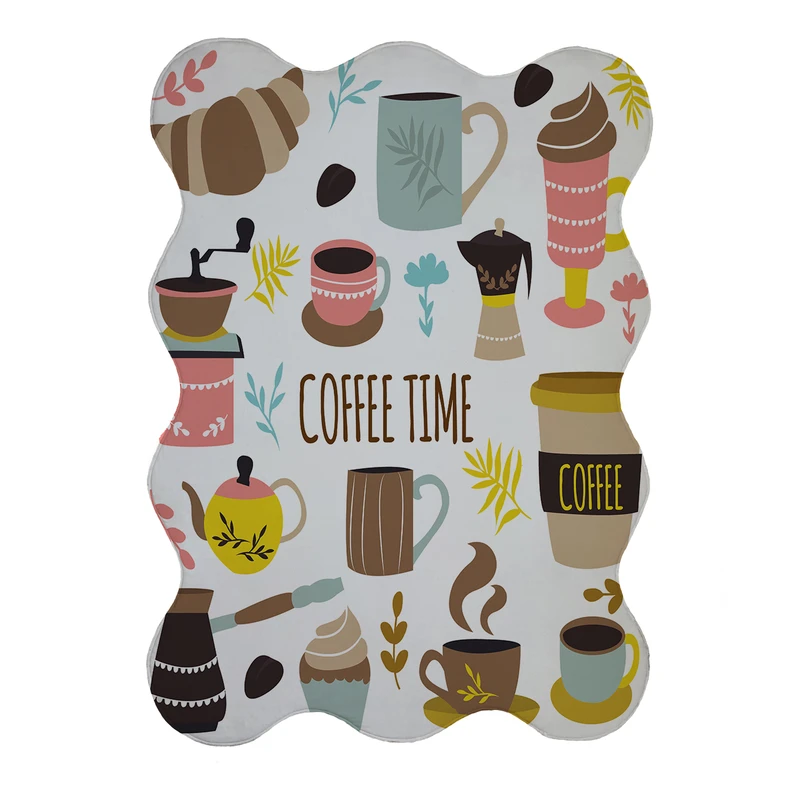 پادری مدل دالبر طرح COFFEE TIME کد 8769 سایز 80x110 سانتی متر