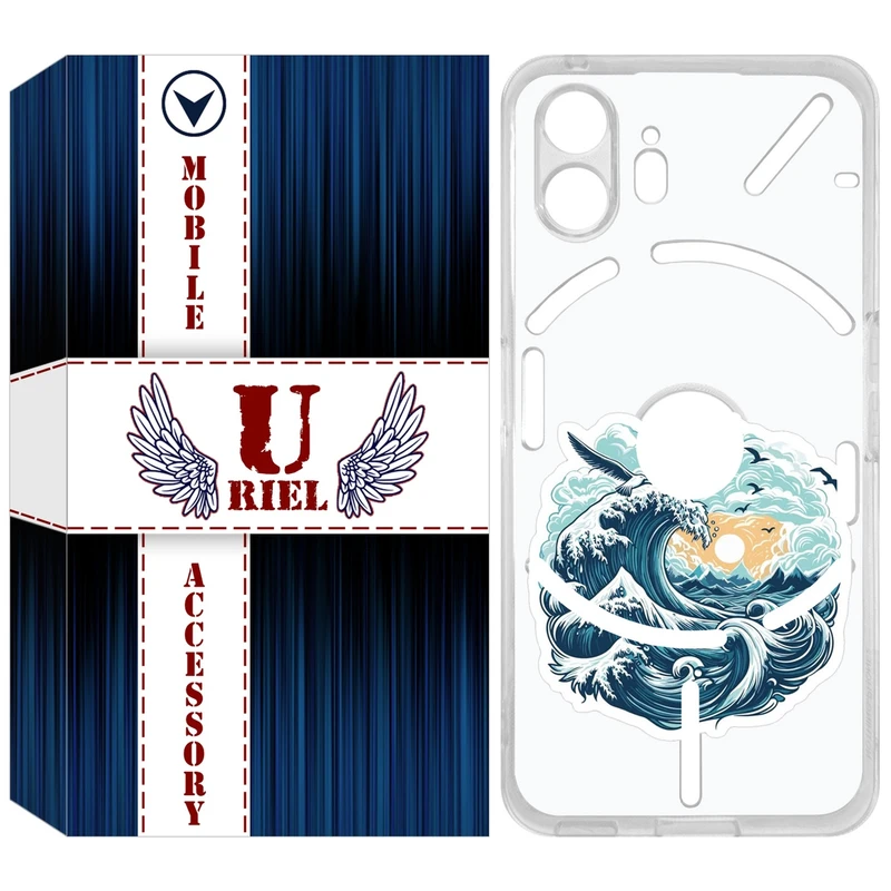 کاور یوریل مدل Clear کد 99 طرح موج دریا مناسب برای گوشی موبایل ناتینگ فون 2