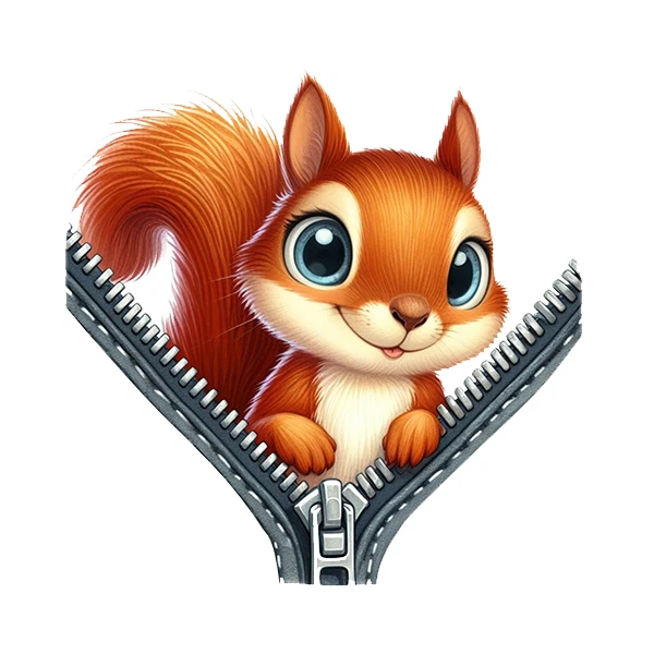 استیکر پارچه و لباس پاد آفرین طرح سنجاب بامزه کد 988