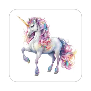 زیر لیوانی کاکتی طرح اسب تک شاخ و یونیکورن مدل mp33035