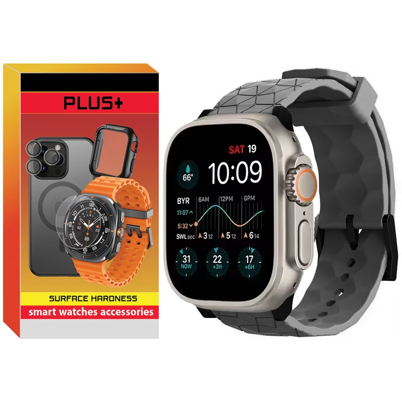 بند پلاس مدل Rhombus Black PL مناسب برای اپل واچ Ultra / Ultra 2 49mm