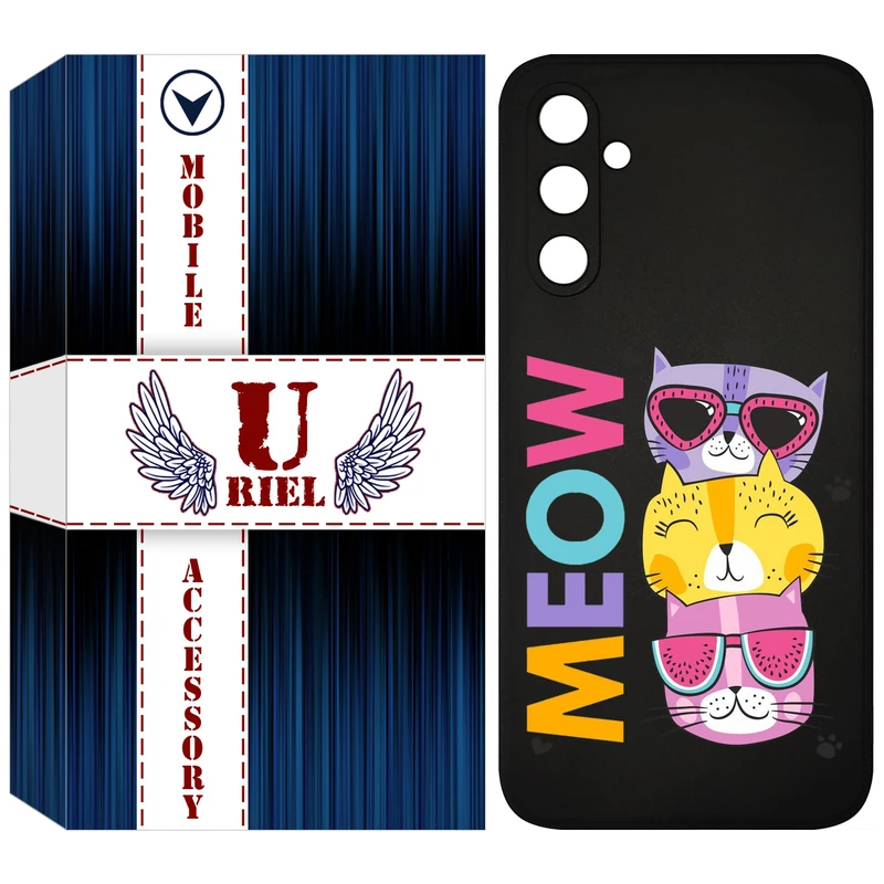 کاور یوریل قاب مدل KSH کد 57 طرح گربه مناسب برای گوشی موبایل سامسونگ Galaxy A34