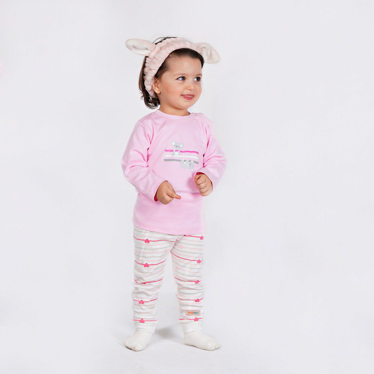 ست تی شرت و شلوار نوزادی روبین مدل کوالا رنگ صورتی -  - 5
