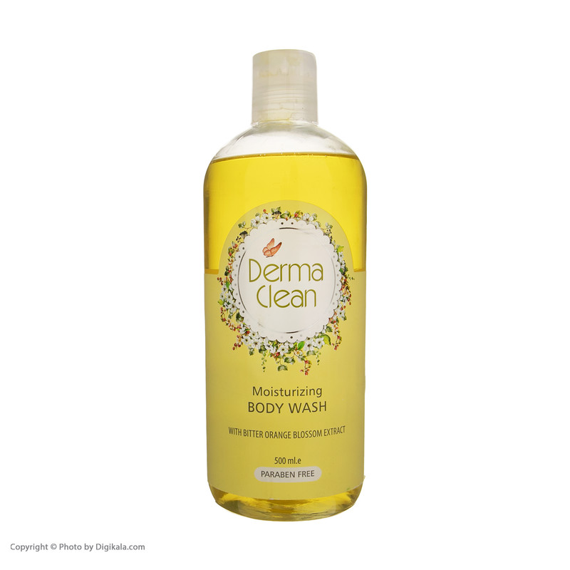 شامپو بدن نرم و مرطوب کننده درماکلین حاوی عصاره شکوفه بهار نارنج حجم 500 میلی لیتر