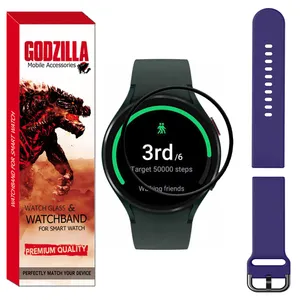 محافظ صفحه نمایش گودزیلا مدل GS-SIL-SQ مناسب برای ساعت هوشمند سامسونگ Watch 4 44mm به همراه بند