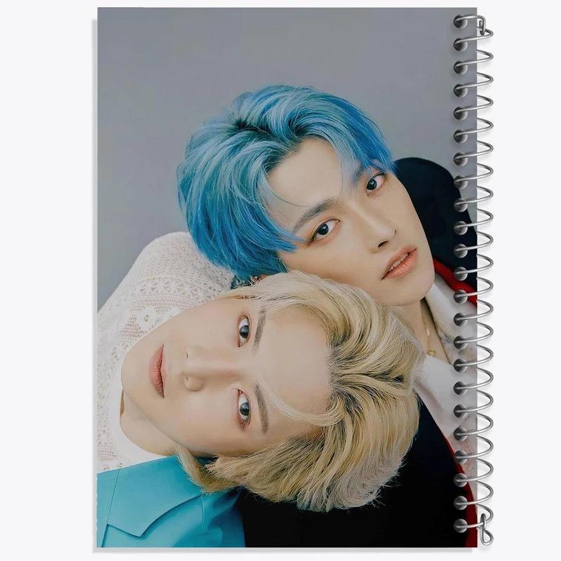 دفتر مشق 50 برگ خندالو مدل هنگ جوون و یوسانگ گروه ایتیز ATEEZ  کد 12316