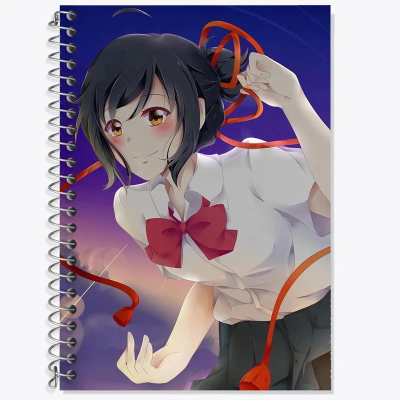 دفتر زبان 50 برگ خندالو مدل دو خط طرح میتسویا میامیزو انیمه یورنیم Your Name کد 16241