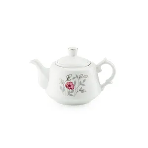 قوری چینی زرین ایران مدل لندنی 5 گل پامچال درجه یک	