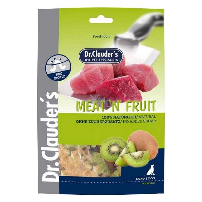 غذای تشویقی سگ برند دکتر کلادرز مدل meat n fruit وزن 80 گرم